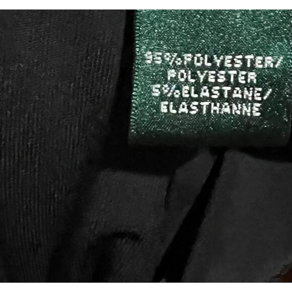 Lauren Ralph Lauren Dress Black White Floral Stretch Knit V-Neck Ruched  Size 4 - Picture 10 of 10